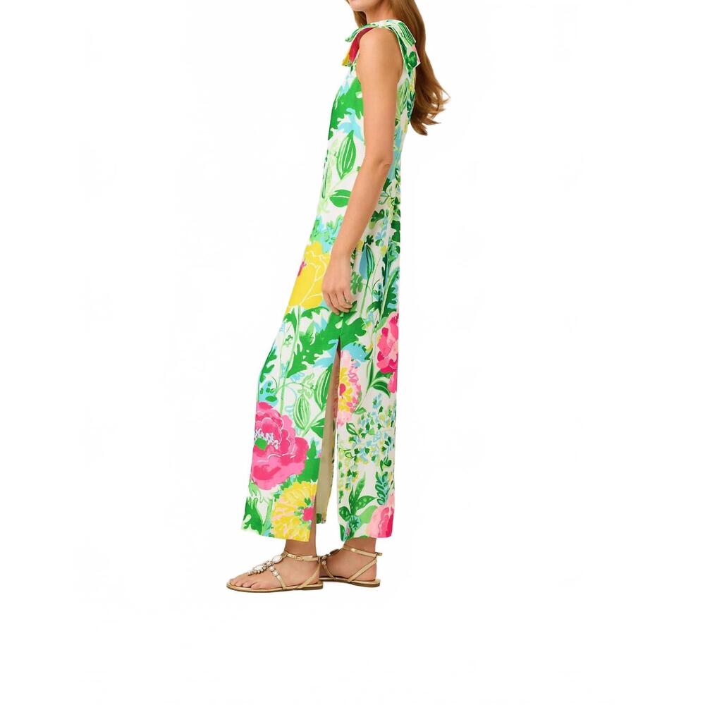 NEW LILLY PULITZER bernice maxi dress in multi poppy party engineered woven - Picture 4 of 8